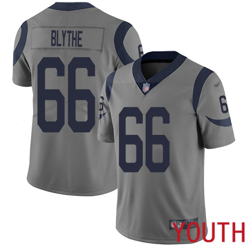 Los Angeles Rams Limited Gray Youth Austin Blythe Jersey NFL Football #66 Inverted Legend